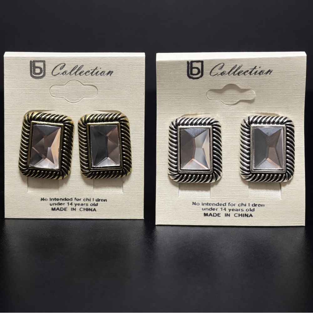 Vintage Look Clip On Earring Bundle 2pair